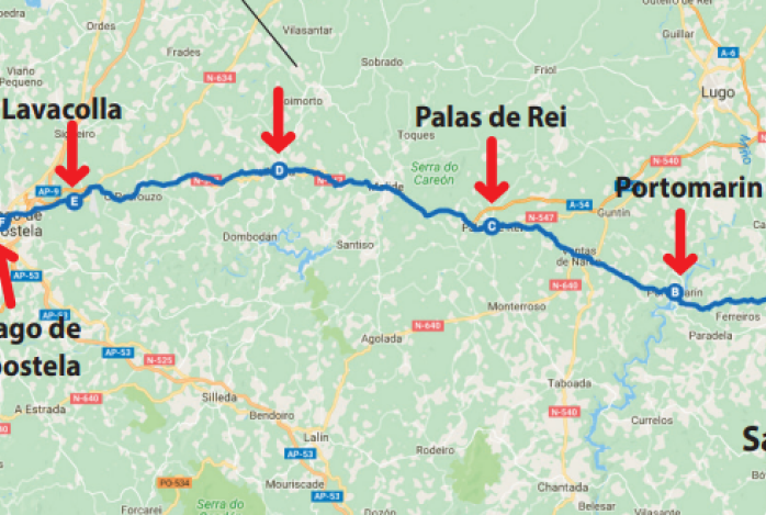 Wandelreis Santiago de Compostela (Frances)